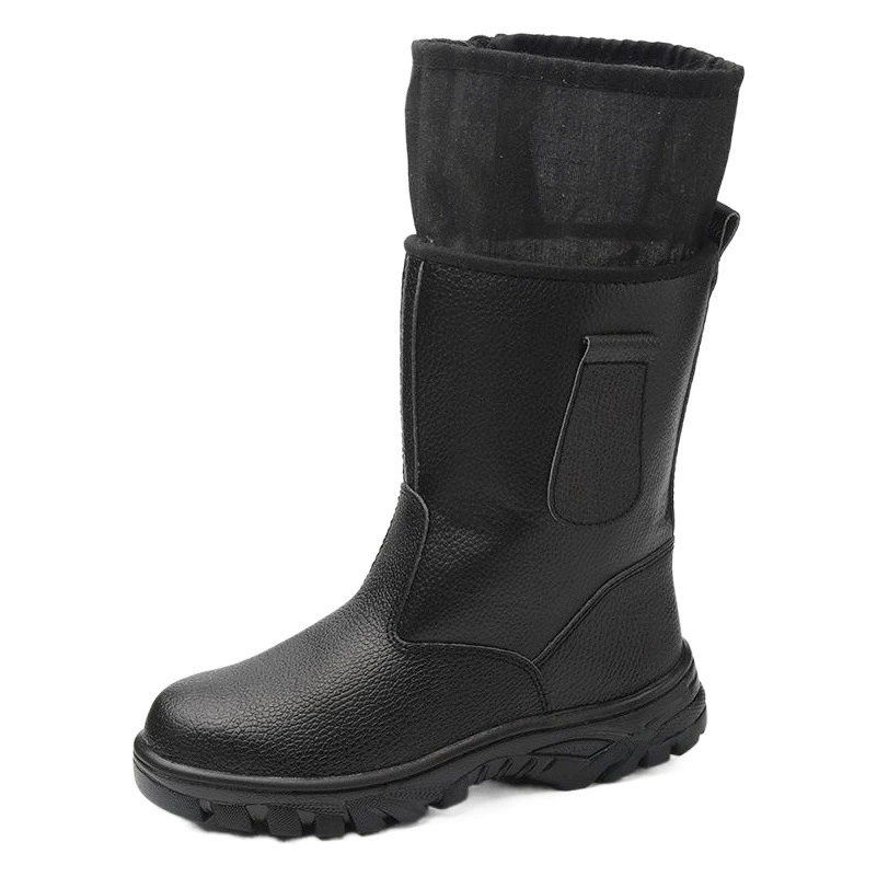 Трансграничная обувь для охраны труда Высокие высокие сапоги с высоким бочком Большие сапоги Маслостойкие к кислотам и щелочам Защитная обувь с высоким бочком и защитой от ударов и пирсинга