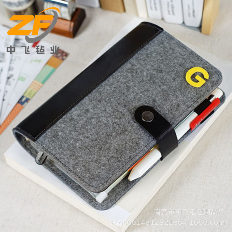 批发毛毡笔记本 毛毡活页记事本 复古暗扣商务办公日程本文艺