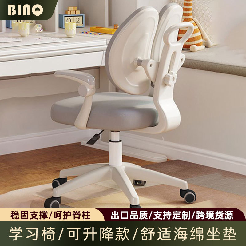 Household Writing Chair Can Be Lifted and Lowered, Pulley Learning Chair to Correct Sitting Posture, Primary School Student Desk Chair, Backrest Sitting Posture Chair