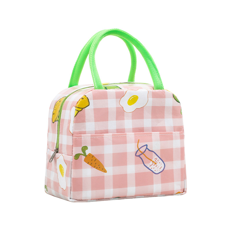 Oxford Cloth Material Japanese Style Thermal Insulation Lunch Box Bag Portable Foldable Simple Style Stripe Oxford Cloth 1 Piece