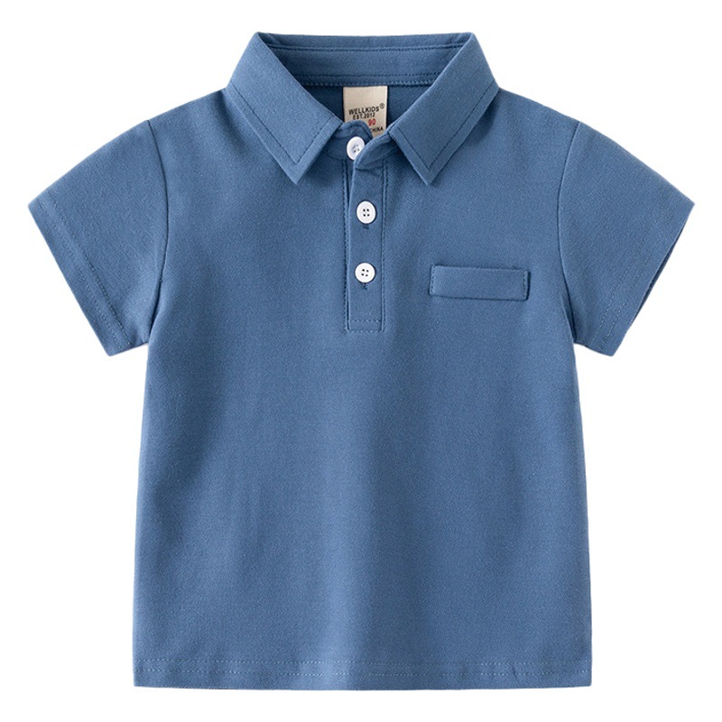 Boys' cotton short-sleeved T-shirt children's polo shirt summer girls' Korean-style all-match baby shirt fashionable one-piece delivery