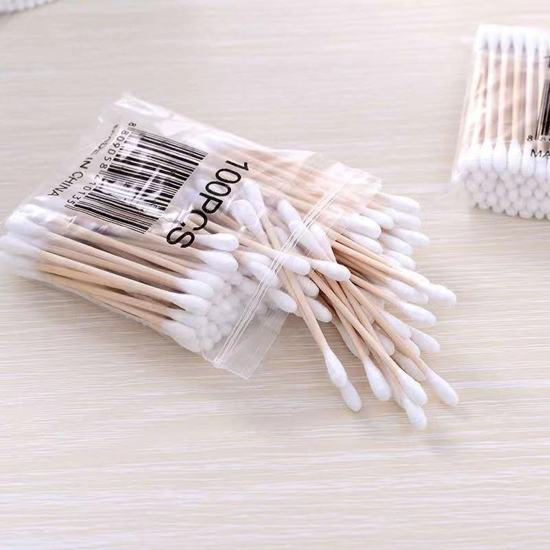 Disposable double-sided cotton swabs