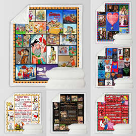 跨境Etsy速卖通羊毛毯3d打印动漫图片动画电影系列扔毯子儿童