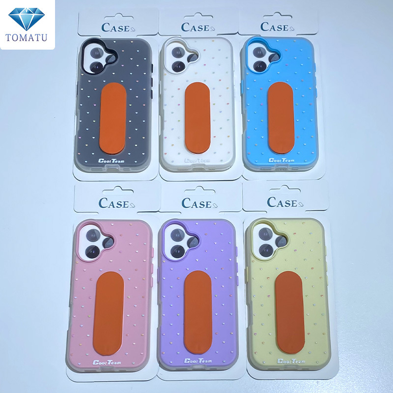 网红博主同款iPhone16手机壳创口贴支架防摔手机套防滑保护壳现货