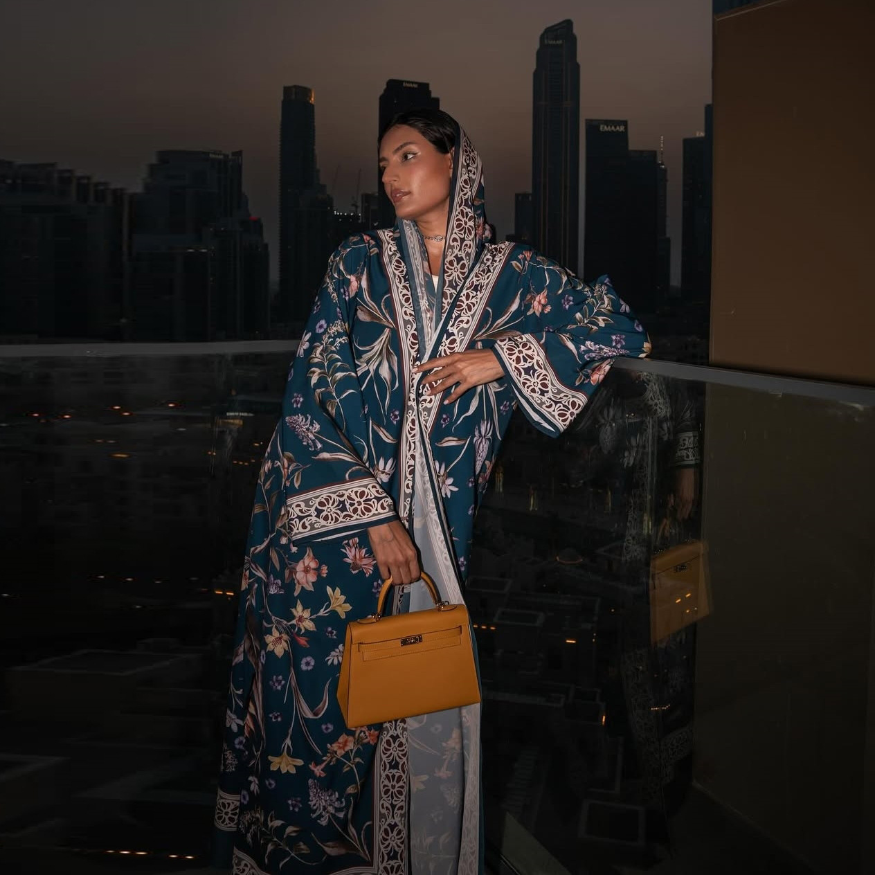 Cross-border Women's Fashion Printed Muslim Cardigan Robe, Middle Eastern Arab Dubai Outfit With Headscarf, Loose Fit_ecoleips.com