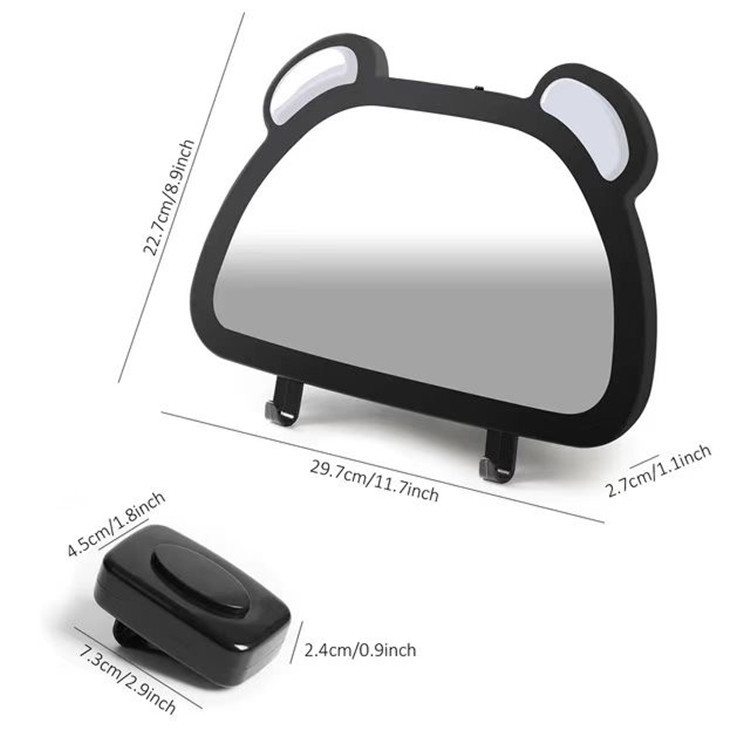 In-car baby rearview mirror car child car seat 360 ° rotating LED reflective auxiliary observation mirror