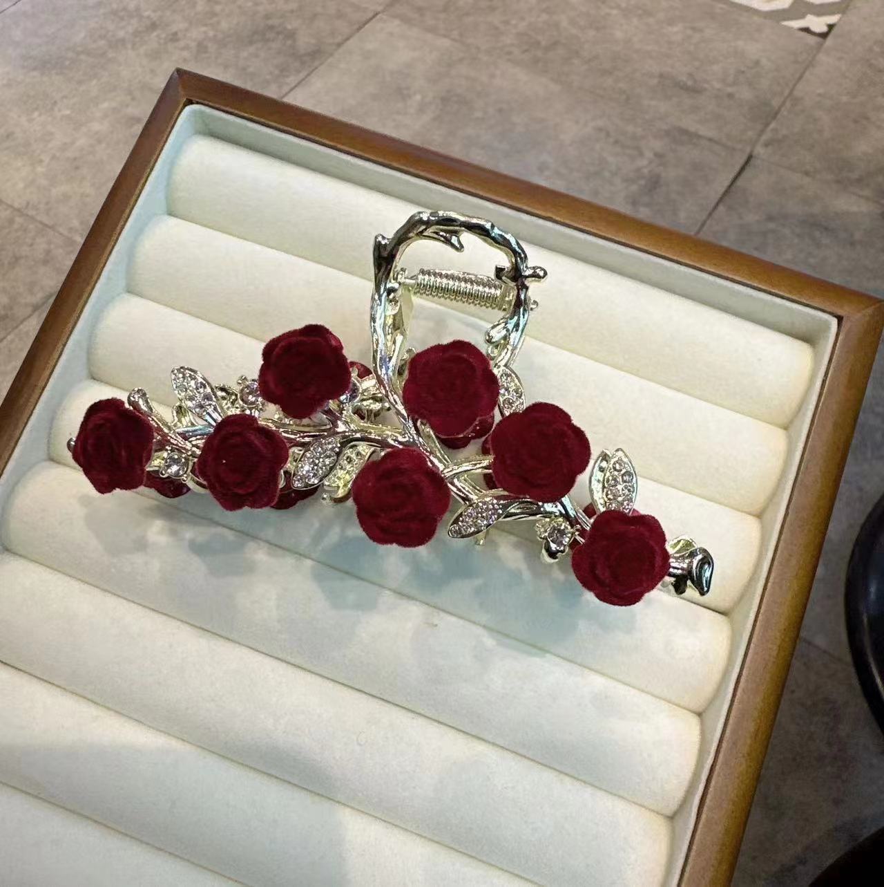 7 로즈 프렌치 메탈 클립 레드