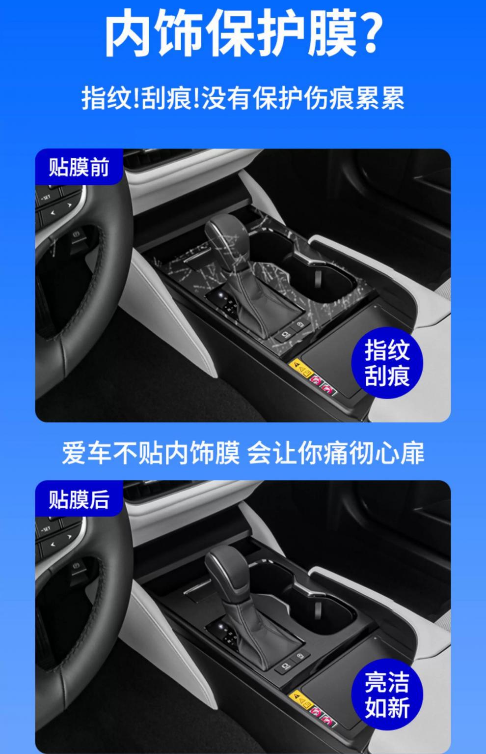 Suitable for 25 Lexus Es200 Interior Films, Central Control Screen, Gear Shift, Door, Interior Film, Protective Film Tpu
