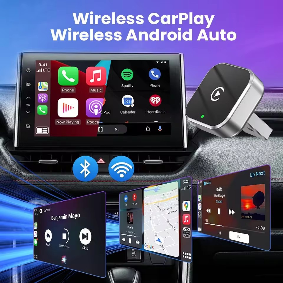 Carplay Wireless Interconnection Box Is Suitable for Wired to Wireless Car Navigation Apple Android Auto Two-In-One