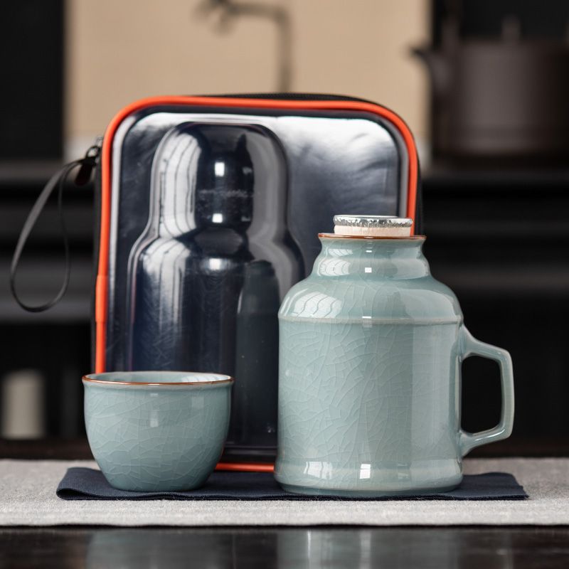 Ru窑 pequeña olla caliente puede ser cultivada con rebanada de sopa de salsa retrógrada con tapa cerámica de gran capacidad anti-corrosión tetera taza de agua taza de marca