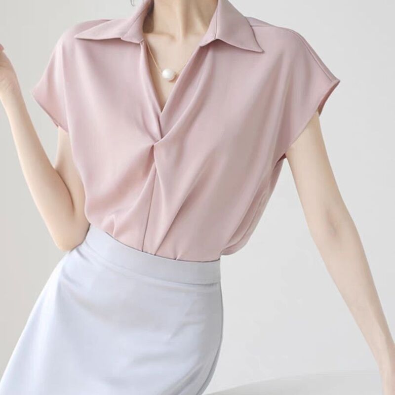 Satin Shirt for Women, Summer Design, New Style, Unique and Chic French Style Shirt, Light Luxury Top, Thin Style