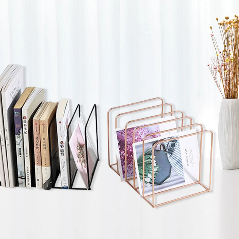 Проволочная 5-сеточная внеклассная классификация книг исследование канцелярский магазин настольная книжная подставка Дисплей черный, белое золото для хранения