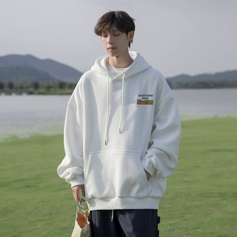 Cityboy 일본 땀 남자 2023 겨울 새로운 패션 브랜드 후드 디자인 감각 느슨한 게으른 스타일 탑