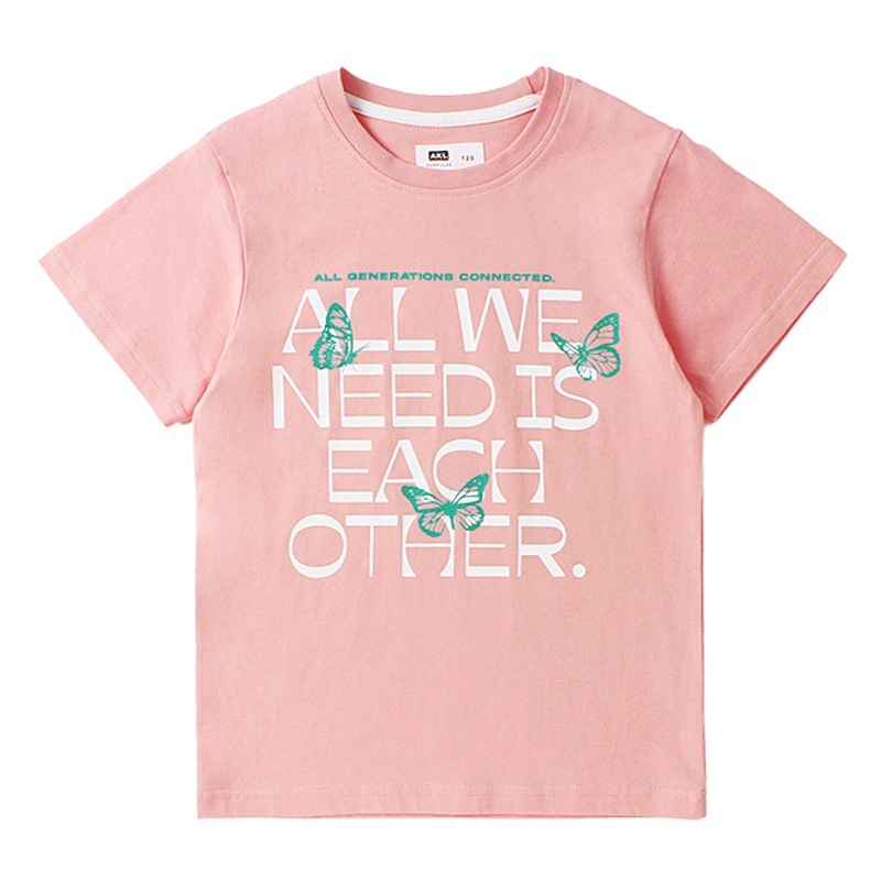 Ropa infantil de algodón de verano estilo coreano nueva camiseta de las niñas niños grandes brillo impreso transpirable superior bebé niñas de manga corta al por mayor
