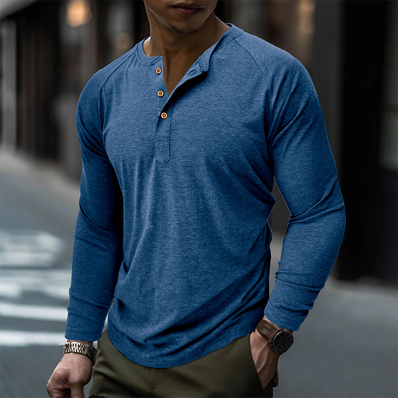 autumn and winter men's long-sleeved T-shirts, men's bottoming shirts, men's t-shirt clothing processing_voghion.com