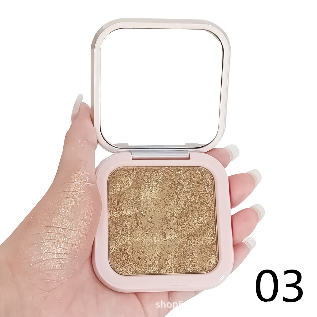 Maquillaje de belleza monocromático estereoscópico mate resaltado brillante sombra de nariz sin logotipo polvo resaltado placa de reparación