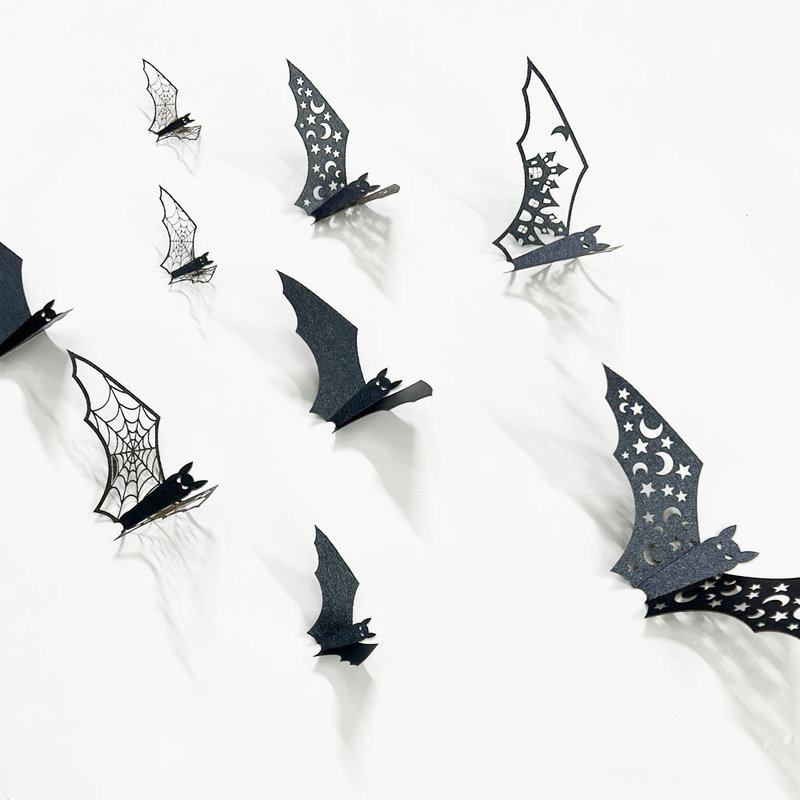 HB032 Cross-border Three-dimensional Halloween Hollow Paper Bat DIY Holiday Party Shopping Mall Window Decoration Wall Stickers HB032 Cross-border Three-dimensional Halloween Hollow Paper Bat DIY Holiday Party Shopping Mall Window Decoration Wall Stickers