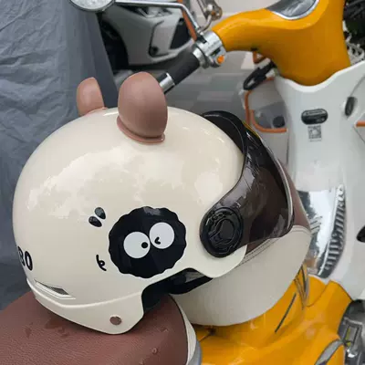 New Certified New National Standard Electric Motorcycle Safety Helmet, Summer Sun Protection Battery Bike Helmet for Girls, Cute Design