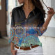 2022 New Foreign Trade Women's AliExpress Spring Long Sleeve Shirt Fashion plus size Printed Top