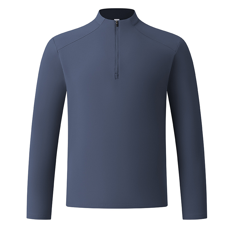 Super fábrica para personalizar el procesamiento de etiquetas y imprimir LOGODI otoño y invierno manga larga media cremallera collar superior