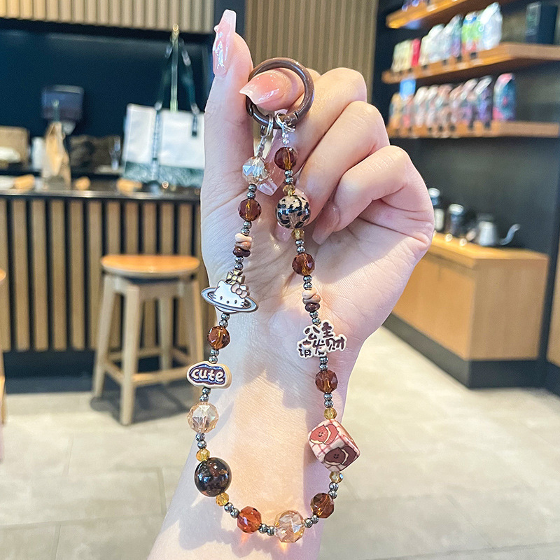 Princesa, por favor, hacer fortuna, cadena de teléfono móvil, nueva aleación de caso de teléfono móvil, colgante de cuentas de alta calidad, colgante de llaves corto