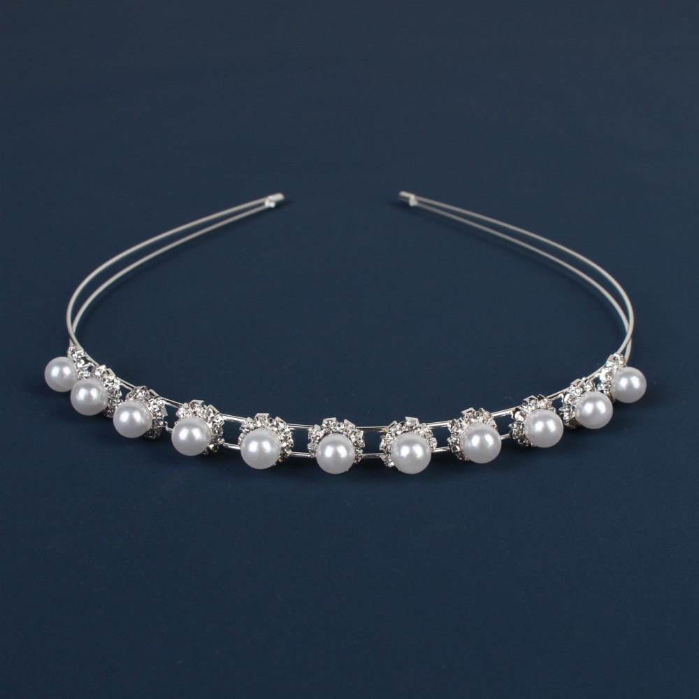 Comercio exterior transfronterizo coreano nupcial forma simple foto tocado perla rhinestone dulce diadema de diamante japonés y coreano diadema