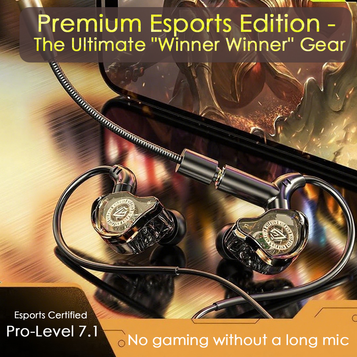 Nuevo modelo privado para comer pollo juego de deportes electrónicos auriculares cableados en el oído tipo de escucha de voz en la posición de interconexión de la computadora de trigo largo universal