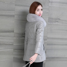 冬季皮衣免洗棉服厚外套女中长款韩版显瘦皮棉袄中年皮棉衣百搭