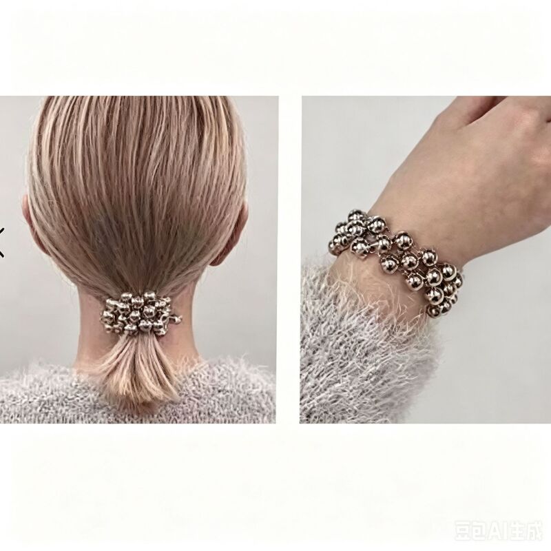 Multi-Layer Elastic Handmade Beaded Bracelet, Minimalist Hair Tie, Unique Design Hair Tie, Wholesale Multi-Layer Elastic Handmade Beaded Bracelet, Minimalist Hair Tie, Unique Design Hair Tie, Wholesale