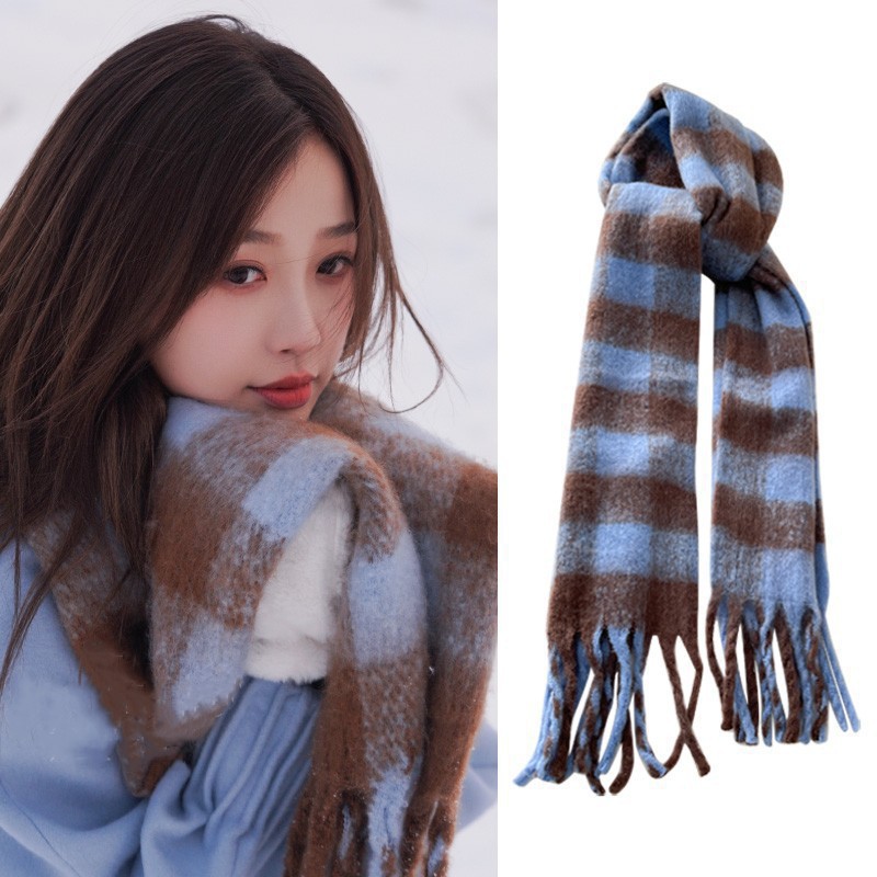 파란색과 갈색 격자