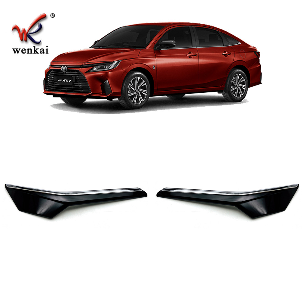 Adecuado para Toyota 23 Yaris ativ modificado parachoques delantero del coche logo especial medio malla decorativa tira brillante