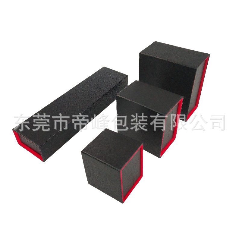 Black Red Edge Drawer-Type Boutique Gift Box Jewelry Packaging Box Jewelry Ring Necklace Bracelet Watch Gift Box