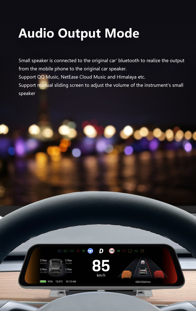 Cross-Border New Products Suitable for Tesla's New Model 3/Y/Wireless Carplay 9.66inch Modified Dashboard