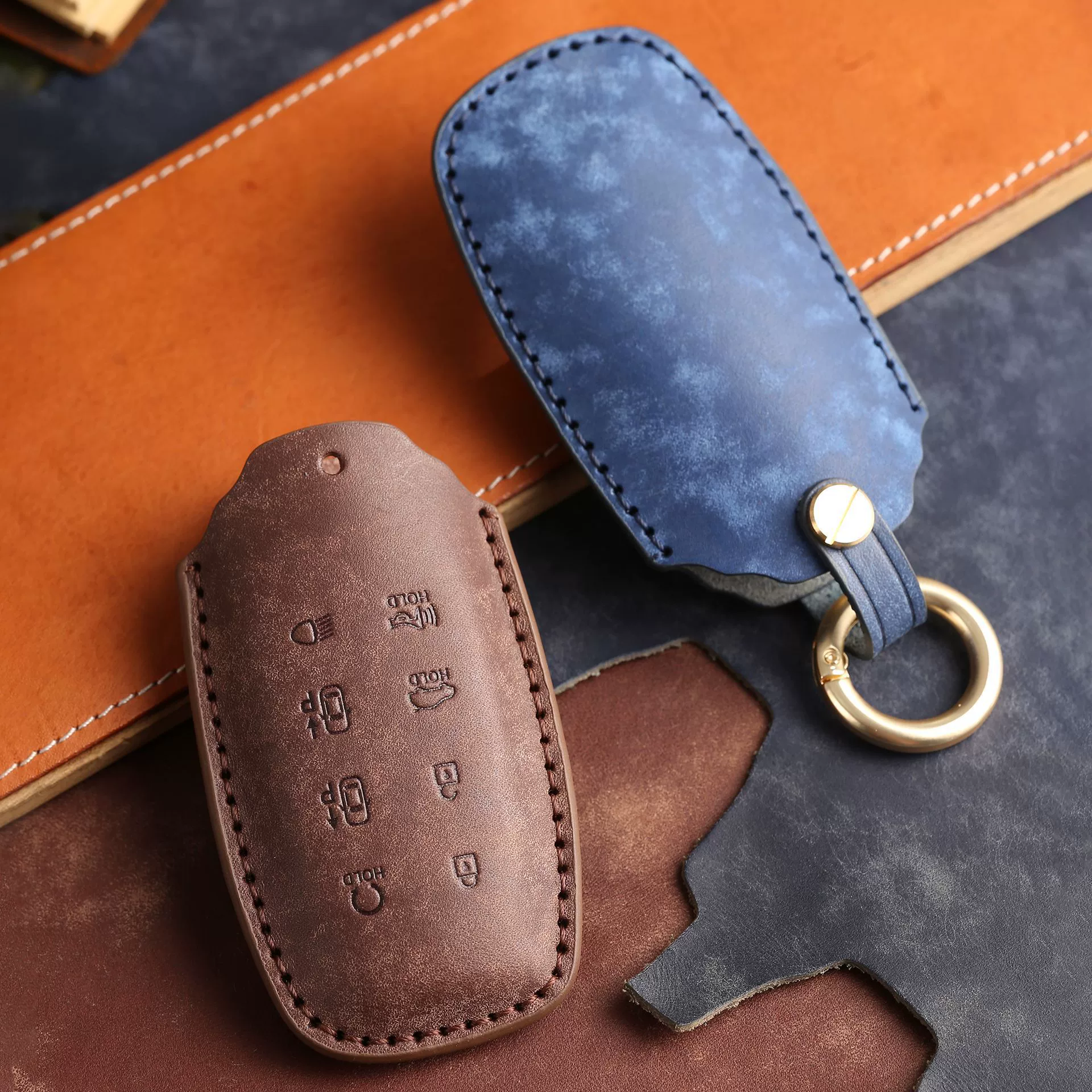 Подходит для кожаного чехла для ключей Genesis Genesis, высококачественная защитная сумка для ключей ручной работы