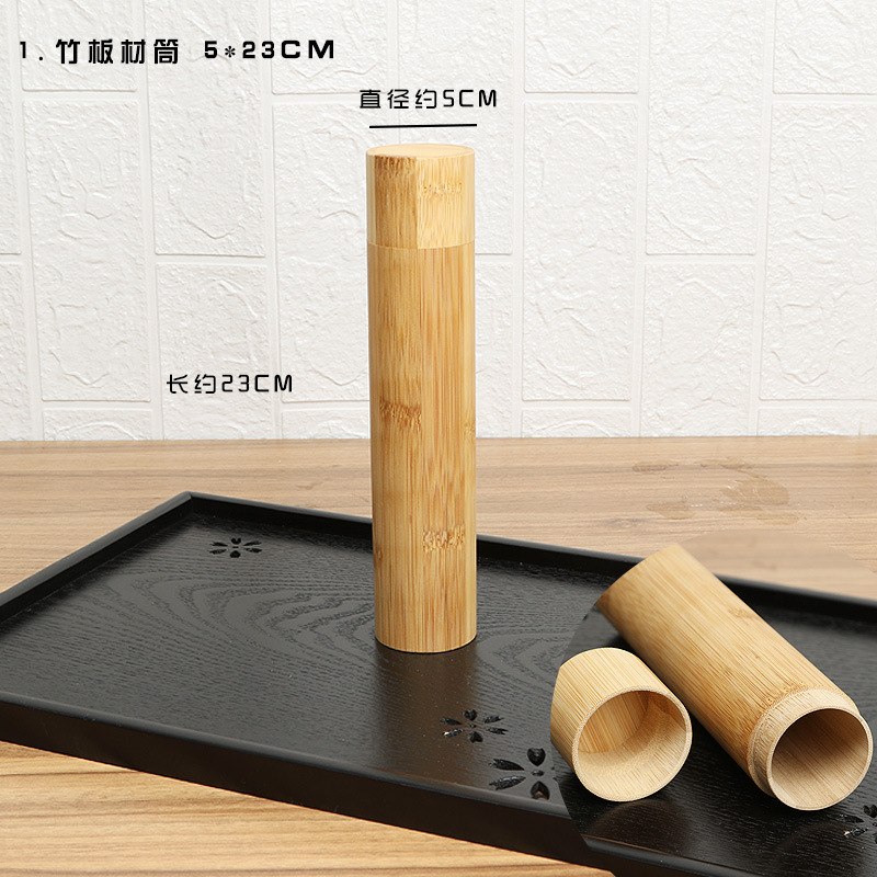 Tetera de bambú tubo de té de bambú tarro de bambú portátil tetera al por mayor lanzamiento ceremonia del té accesorios de almacenamiento productos de bambú