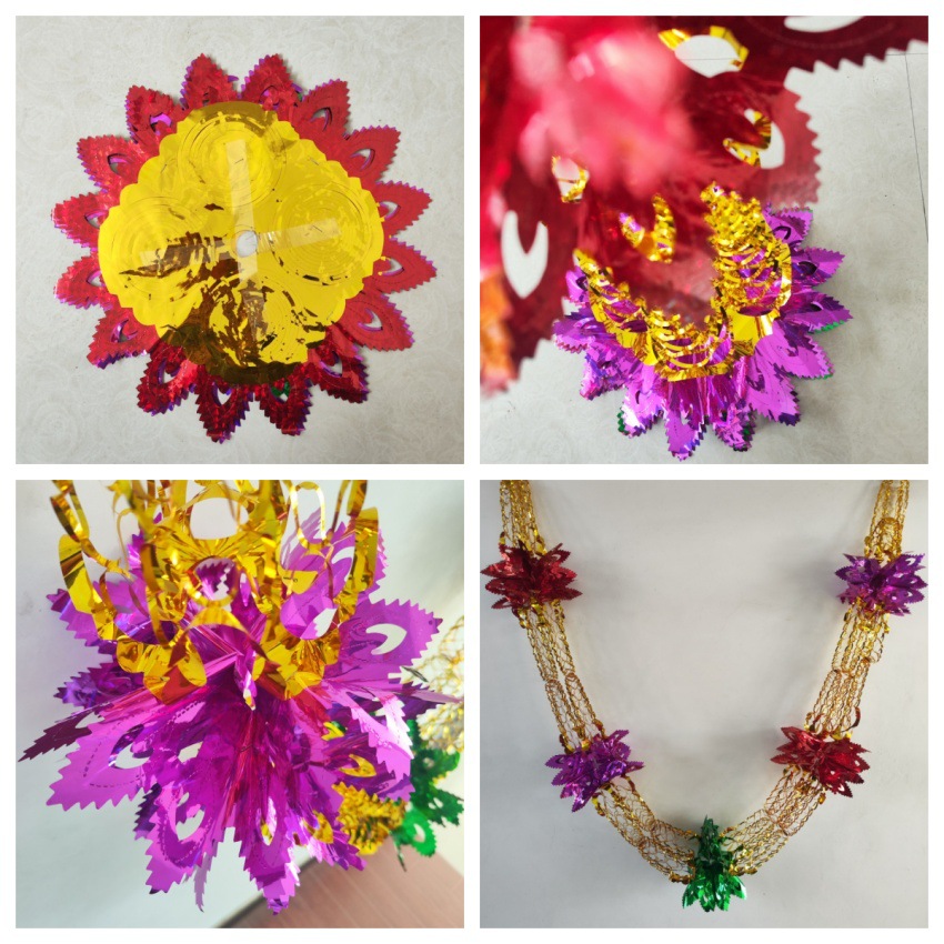 Colorida tira de flores nueva casa decoración de la casa de boda conjunto completo Día Nacional de Año Nuevo Navidad jardín de infantes colgante tira de cumpleaños