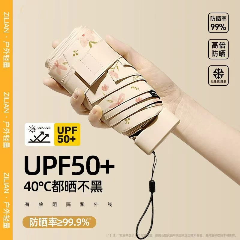 Женский мини-компактный портативный карманный зонтик двойного назначения с защитой от ультрафиолета, ультралегкий солнцезащитный зонт, плоский зонт 50% off