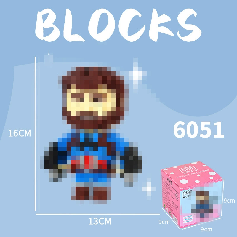 Cartoon Building Block Toy Set, Mini Constructor Doll, 9×9×9 cm, Assorted Character Designs