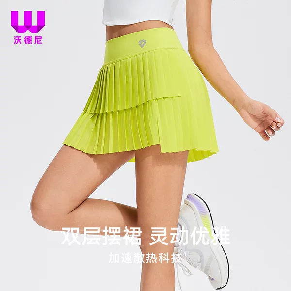 Sports Short Skirt Fake Two-piece Running Skirt Women's Summer Quick-drying Hip Covering Yoga Anti-running Light Breathable Tennis Skirt