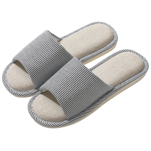 Home Couple Indoor Slippers Wood Floor Cotton Linen Flax Slippers Home Anti-Slip Men Women Thick Sole Summer Cool Wholesale