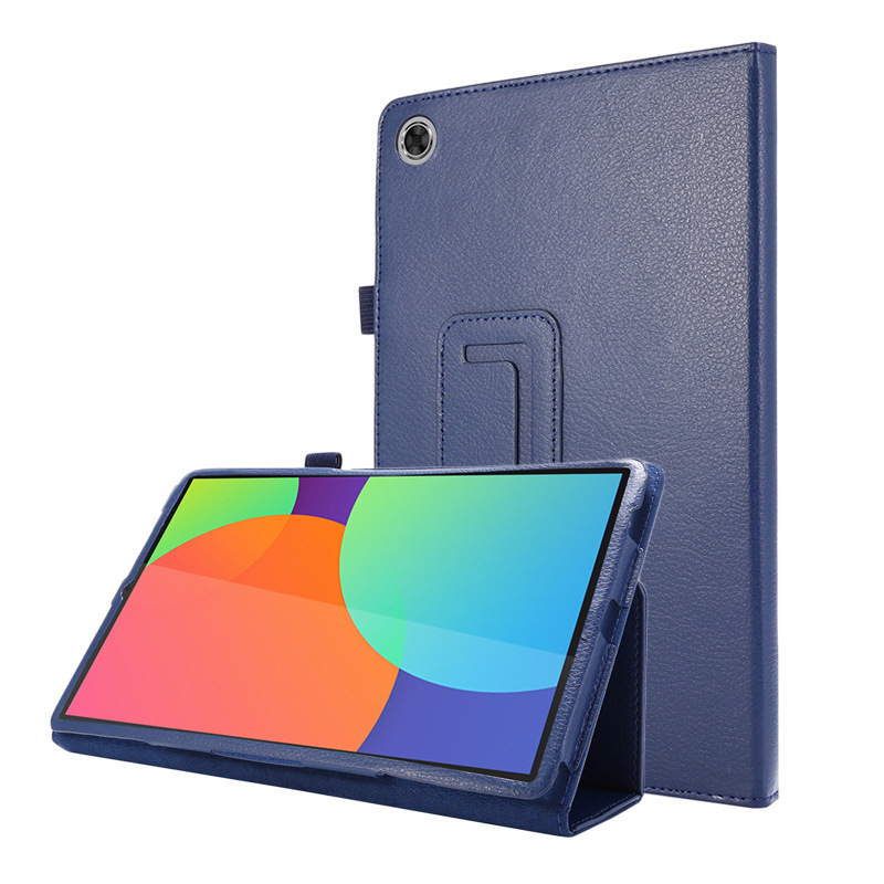 Suitable for Lenovo M7/M8/M10/P11 two-fold tablet protective case Pro litchi pattern two-fold bracket leather case Plus