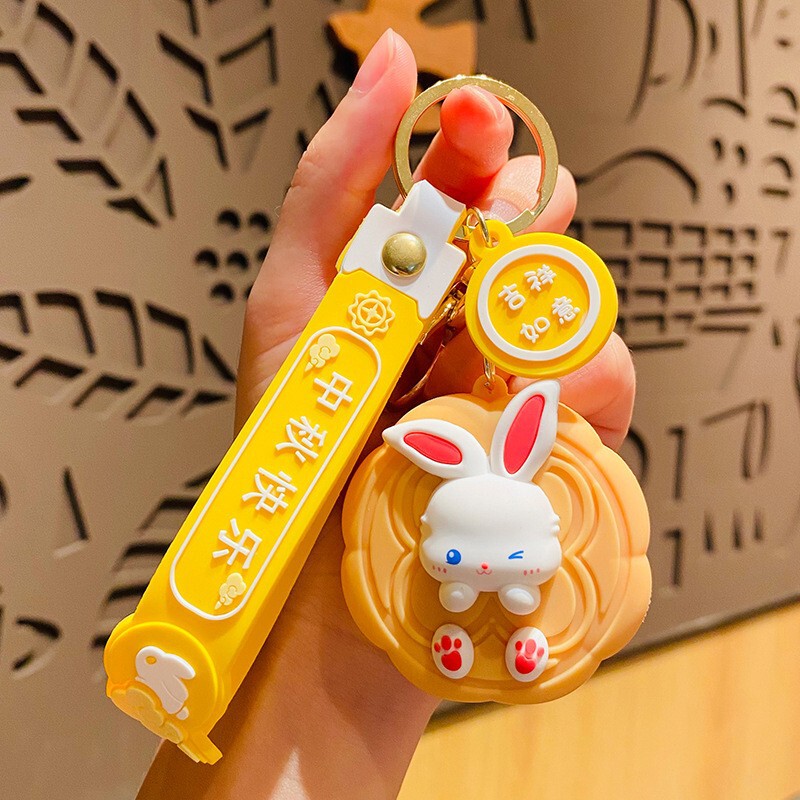 クリエイティブぬいぐるみかぎ針編みムーンウサギキーホルダー人形スクールバッグペンダント小さなペンダントカップル小さなギフトギフト|undefined