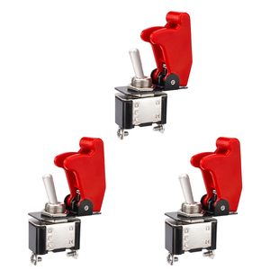 Baomain 3Pcs Safety Cover Toggle Switch Guard on Off Red Air