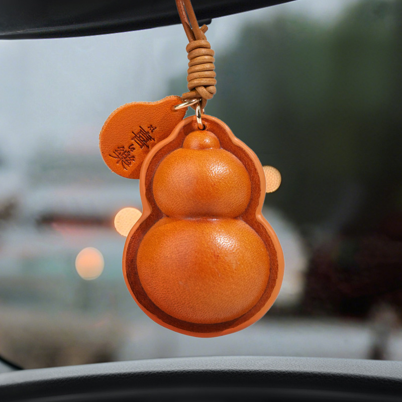 Fuente de venta directa de cuero curtido estereoscópico Zhaofu Joy cuero pequeño bolso colgante bolso colgante de automóvil colgante