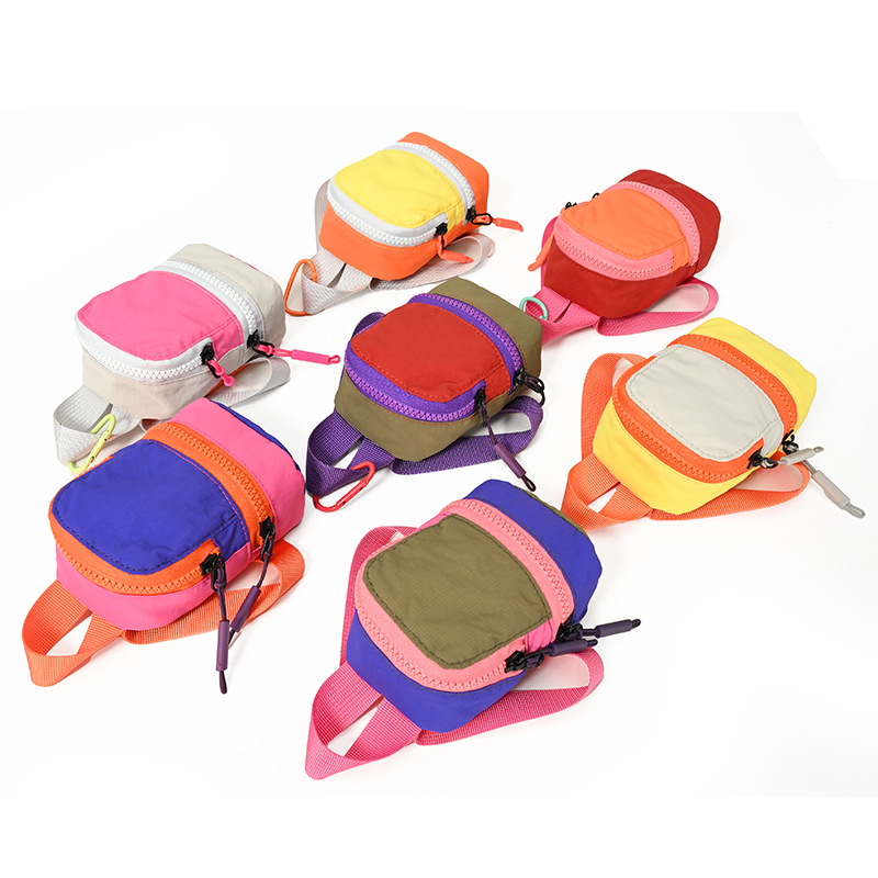 New Mini Cute Coin Purse for Keys and Lipstick, Trendy Shoulder Crossbody Bag with Color-Blocking Dopamine Pendant