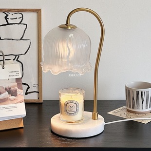 Lily of the valley aromatherapy lamp melting wax lamp aromatherapy melting candle lamp without fire fragrance essential oil atmosphere bedroom desk lamp home decorative lamp