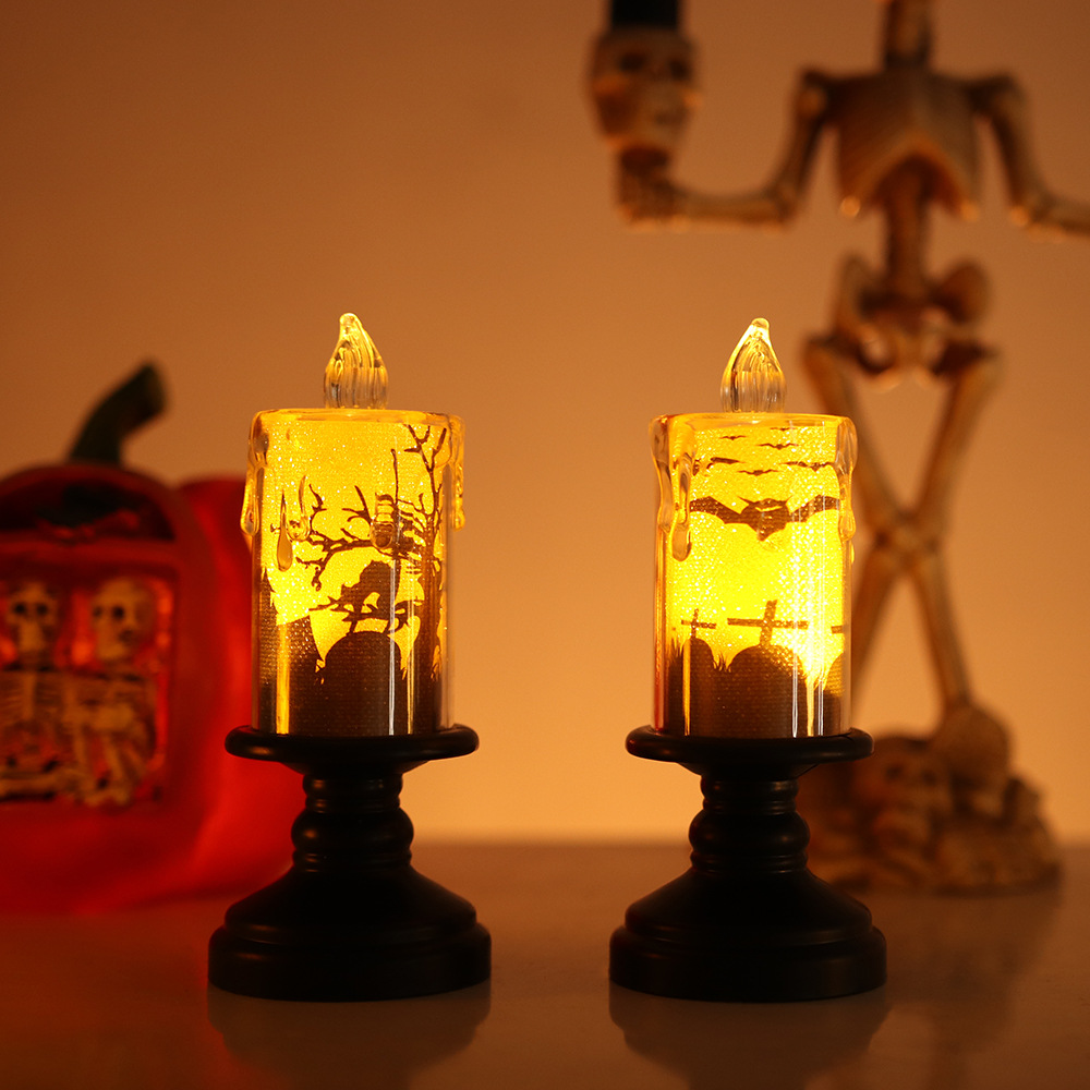 Lámpara de vela de Halloween nueva decoración de festival fantasma transfronterizo lámpara de vela de calabaza diseño de atmósfera accesorios luz de noche