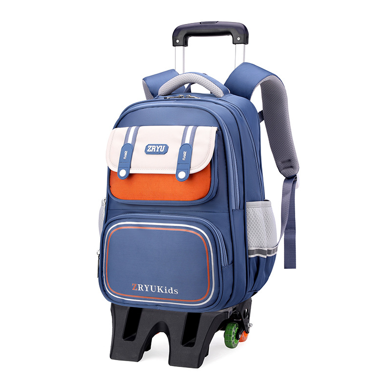 Mochila de pescado natural para estudiantes de primaria 1 - 3 - 6 grados mochila escolar doble uso seis ruedas escaleras al por mayor