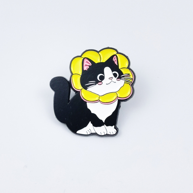 可爱黑猫金属卡通胸针创意蝴蝶结猫咪造型配饰徽章服饰领针批发|undefined