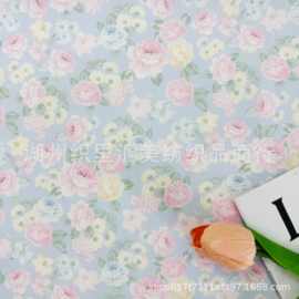 全棉40支数码直喷印花面料日韩系花卉箱包坐垫杯垫童装家居服睡衣